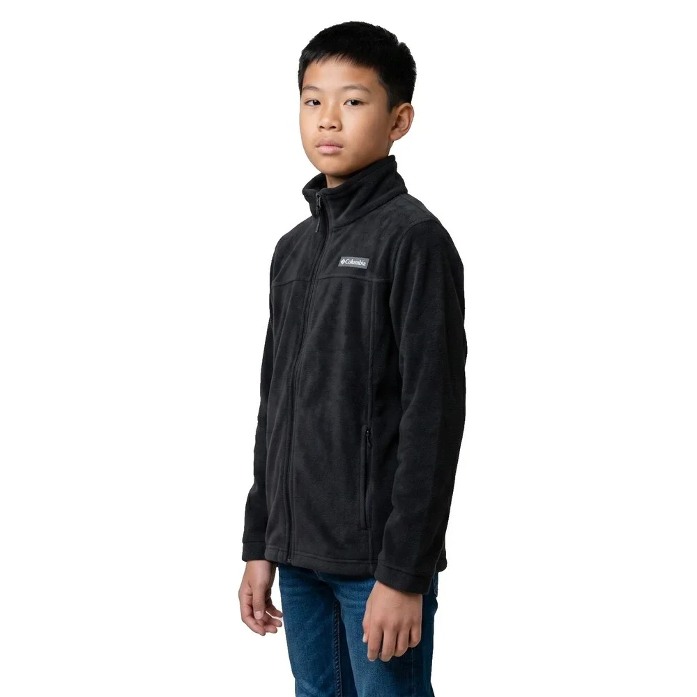 Columbia Boys Girls Full Zip Fleece Jacket Size 10-12 (M) Black Zip Pockets